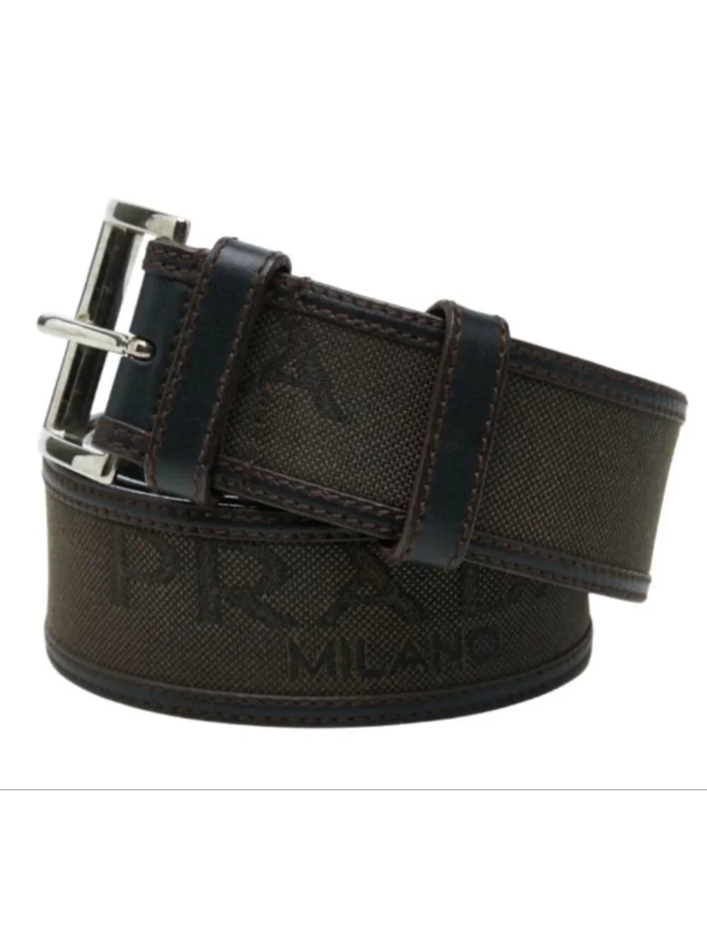 Prada Logo Belt Brown